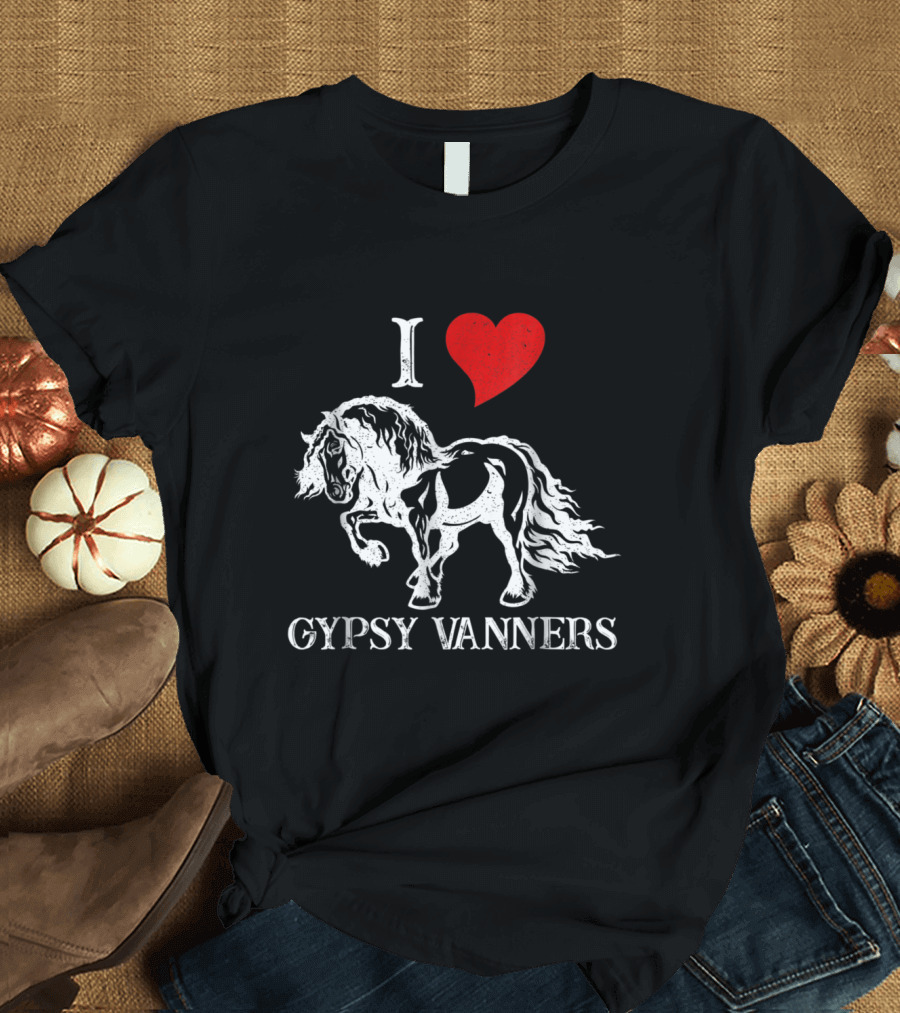 I Love Gypsy Vanners Horse with Heart T-Shirt