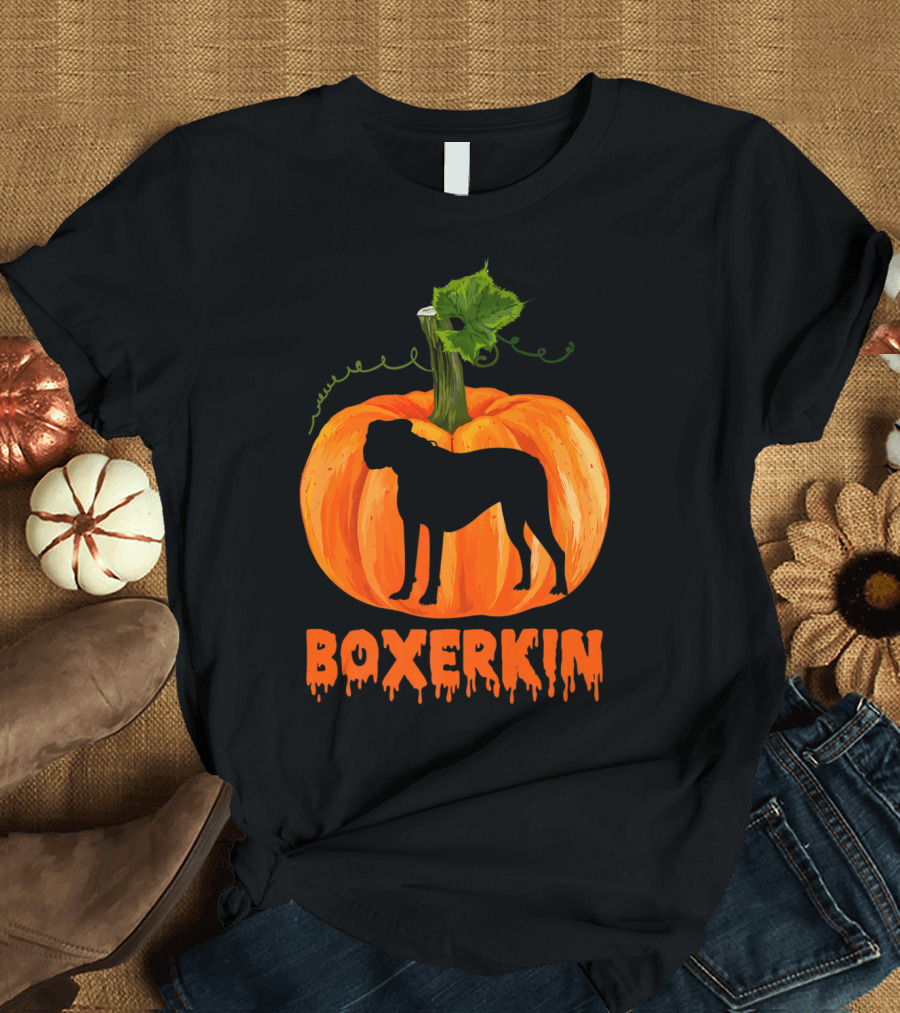 BOXERKIN Boxer Dog Pumpkin T-Shirt
