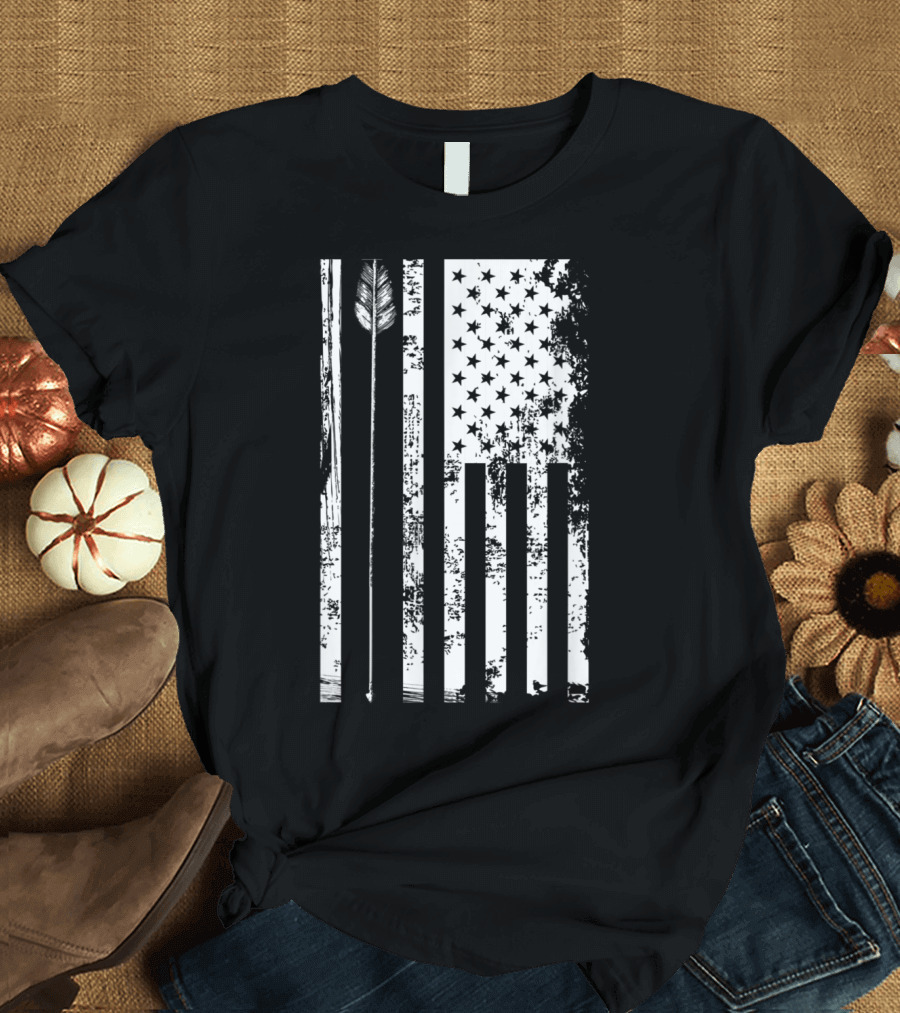 Archery Arrow American Flag 4th of July T-Shirt