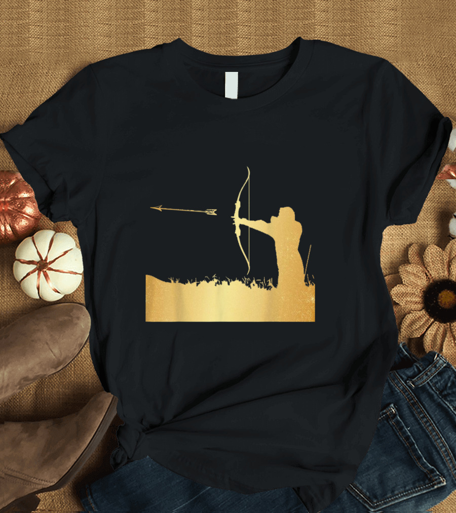 Archery Archer Bow Arrow Gold T-Shirt