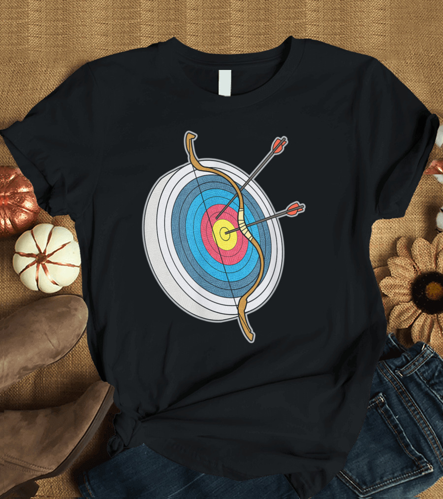 Archery Target with Bow and Arrows Bullseye Aim T-Shirt