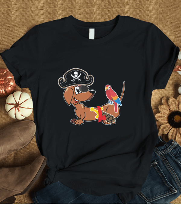 T-Shirt: Boy Kid Son Corgi Dachshund Pirate Parrot Adventure T-Shirt Boy Kid Son Corgi Dachshund Pirate Parrot Adventure T-Shirt