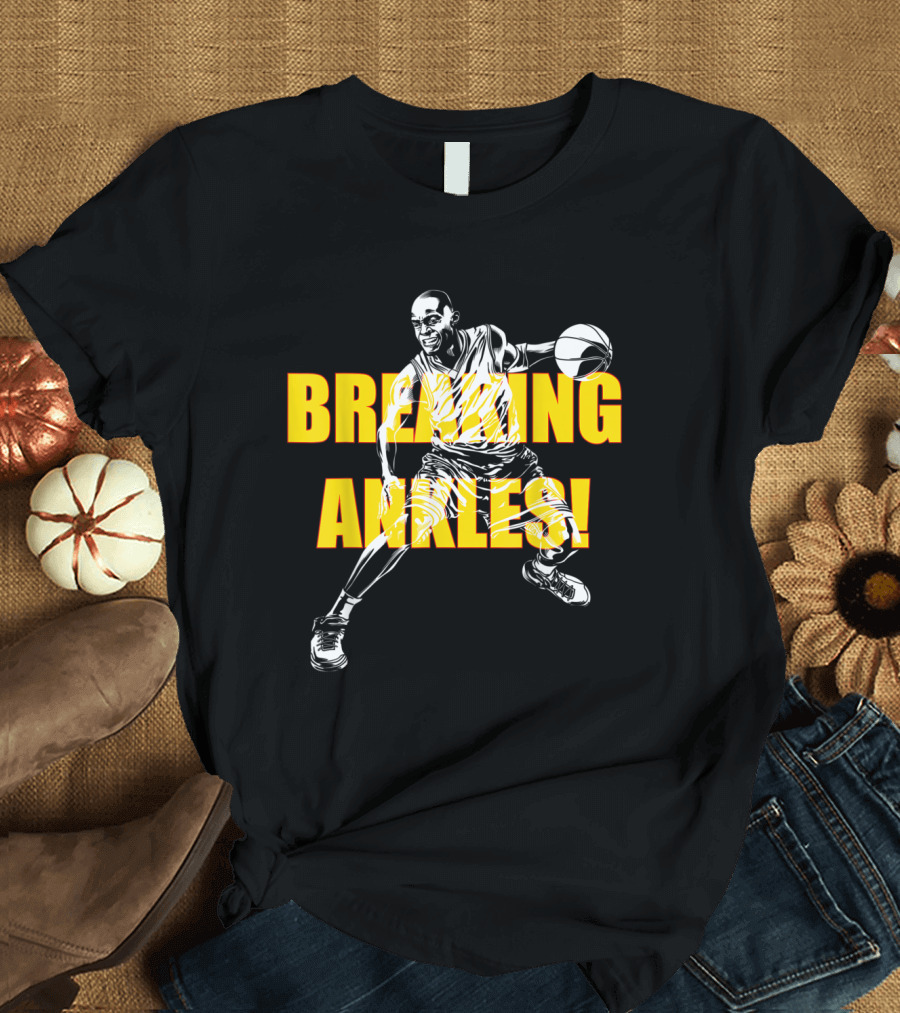 Breaking Ankles Basketball Player Dribbling Action T-Shirt