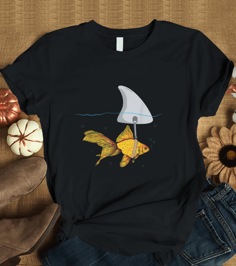 Goldfish with Fake Shark Fin Fun T-Shirt