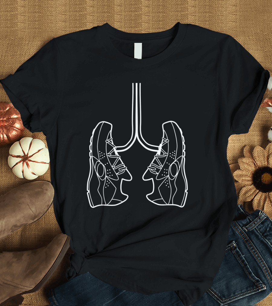 Fan Designed Running Shoe Lungs Line T-Shirt