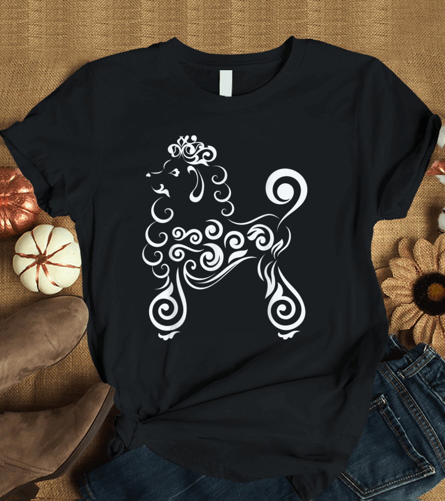 Cute Poodle Swirl Lace Artistic T-Shirt