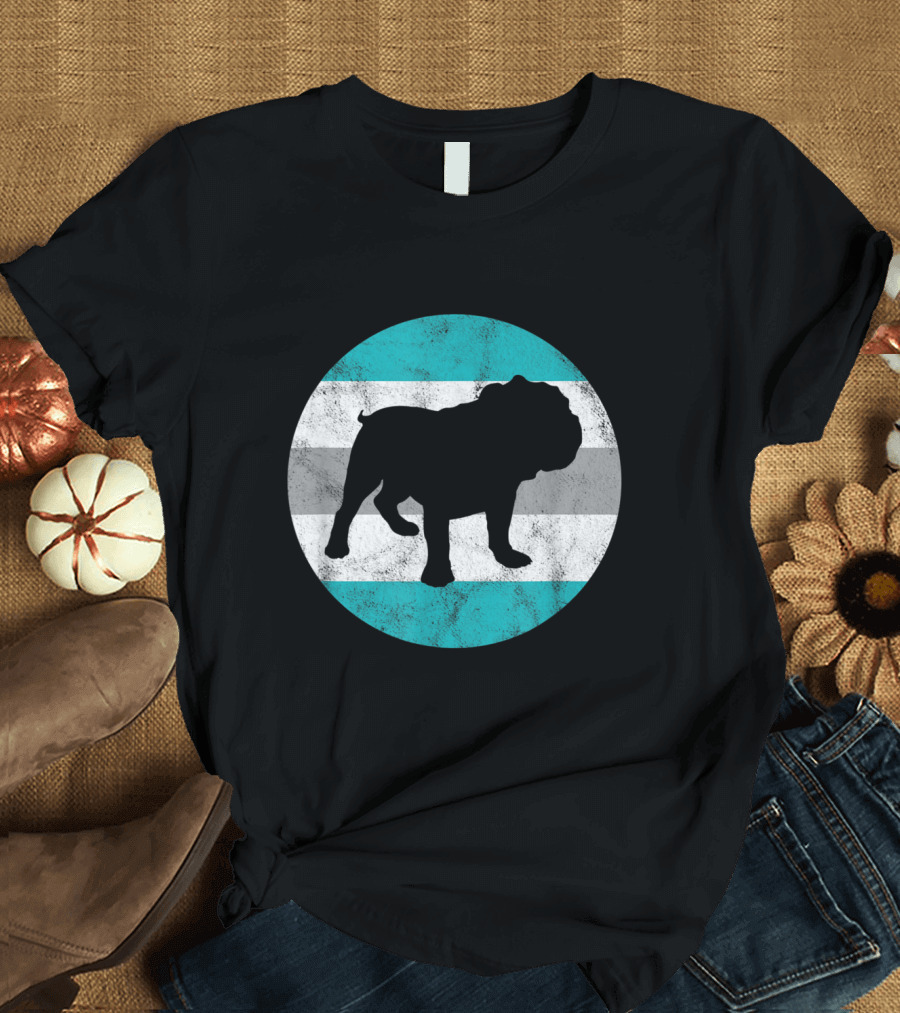 Bulldog Silhouette Pride Circle Flag T-Shirt