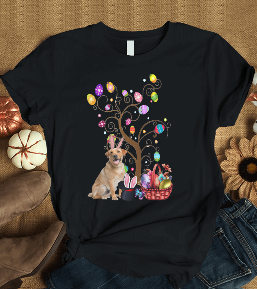 Bunny Labrador Retriever Easter Day Egg Hunt Basket T-Shirt