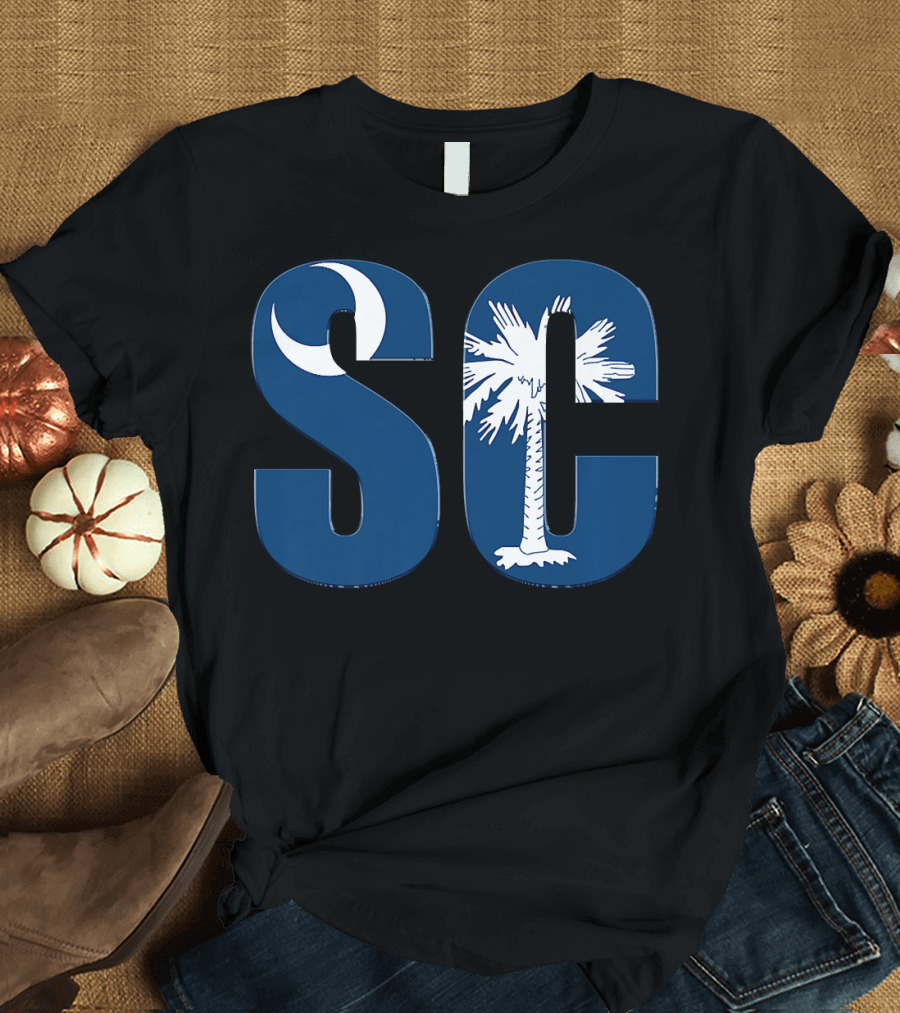 South Carolina SC State Flag Crescent Palm T-Shirt