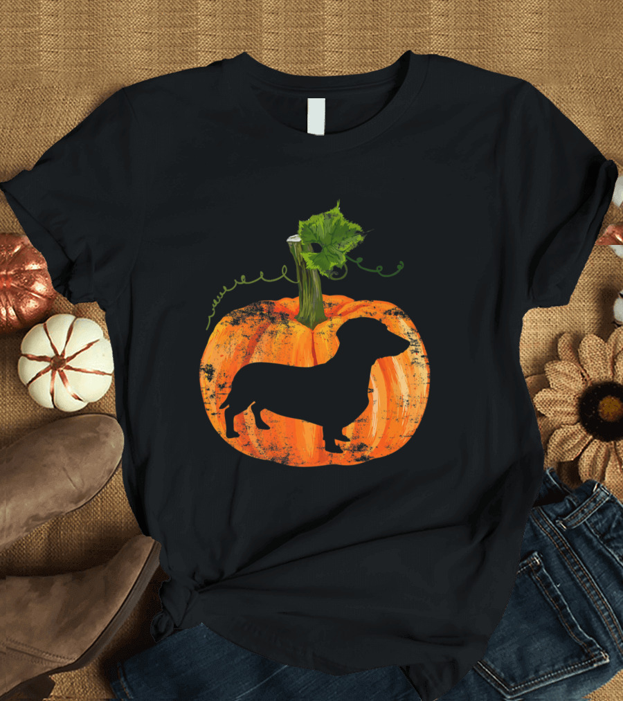 Happy Halloween Dachshund Dog Pumpkin T-Shirt