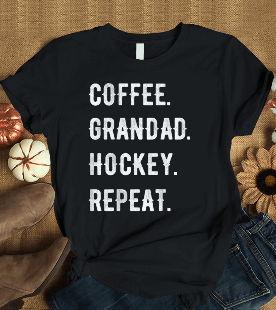 Coffee Grandad Hockey Repeat T-Shirt