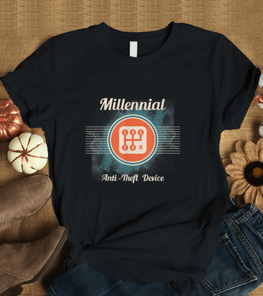 Millennial Anti-Theft Device Gear Shift T-Shirt