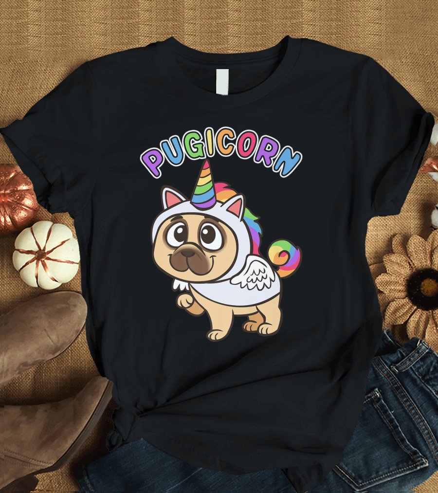 Pugicorn Funny Pug Majestic Unicorn Pug T-Shirt