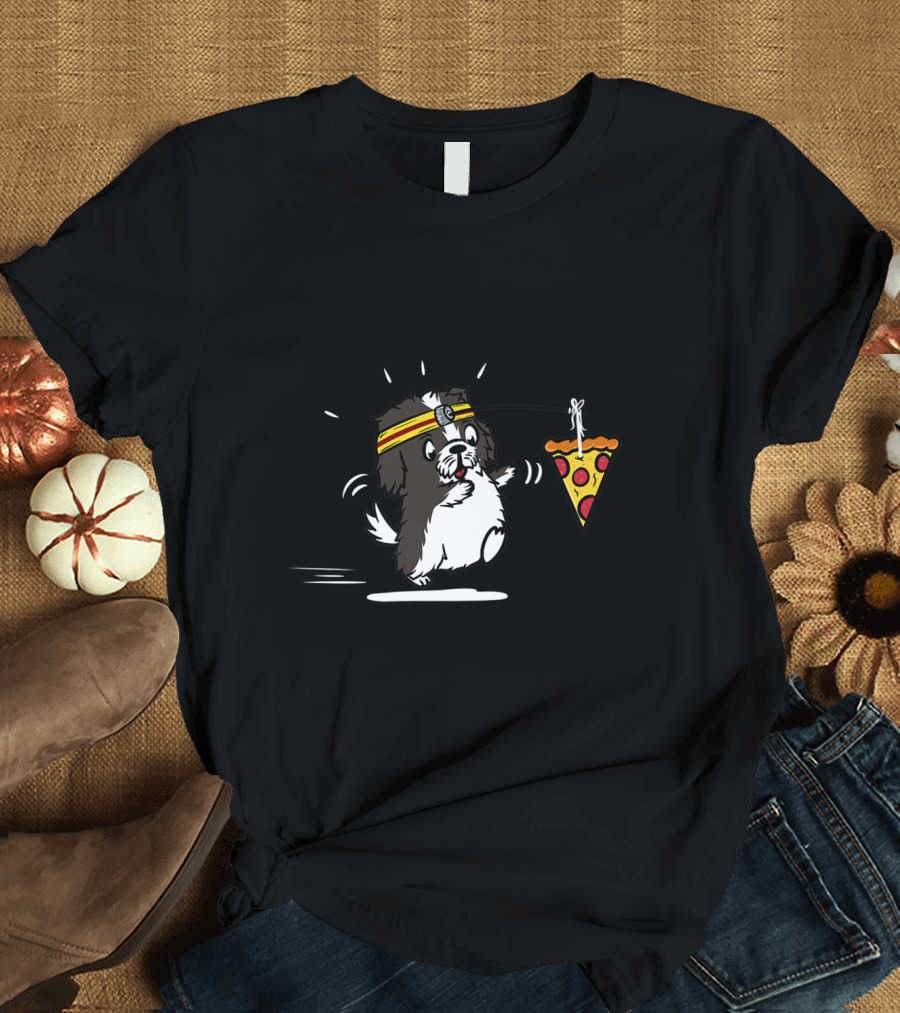Funny Running Havanese Dog Chasing Pizza Slice T-Shirt