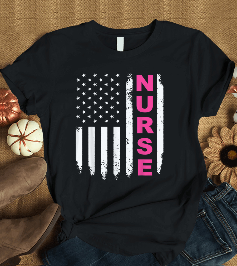 Awesome Nurse American Flag Nurse T-Shirt