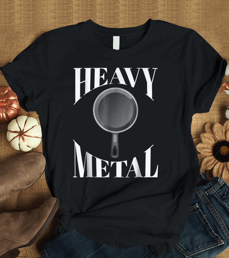 HEAVY METAL Cast Iron Cooking Frying Pan Fun T-Shirt