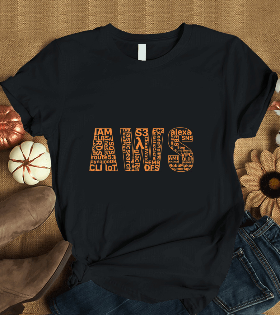 AWS Cloud Services IAM S3 Lambda EC2 DynamoDB VPC SNS T-Shirt