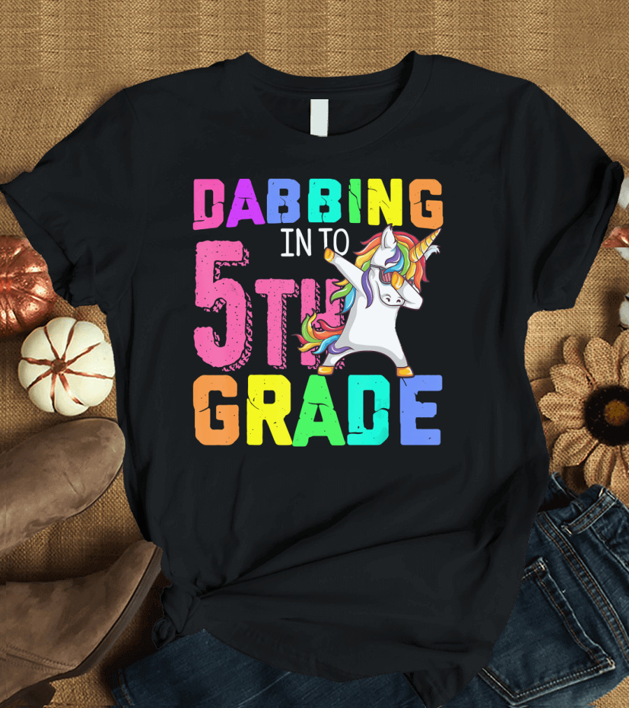 Dabbing into 5th Grade Unicorn Back to School T-Shirt