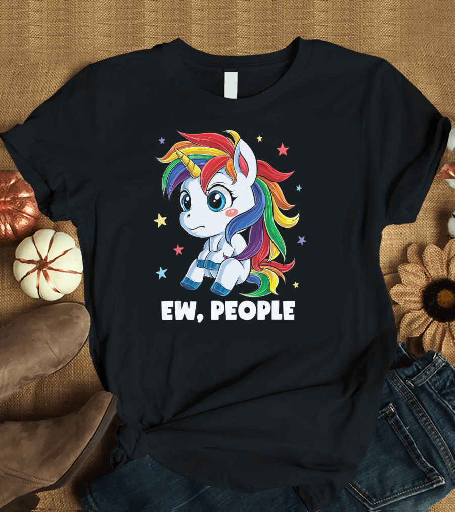 Unicorn Ew People Rainbow Stars Girls T-Shirt