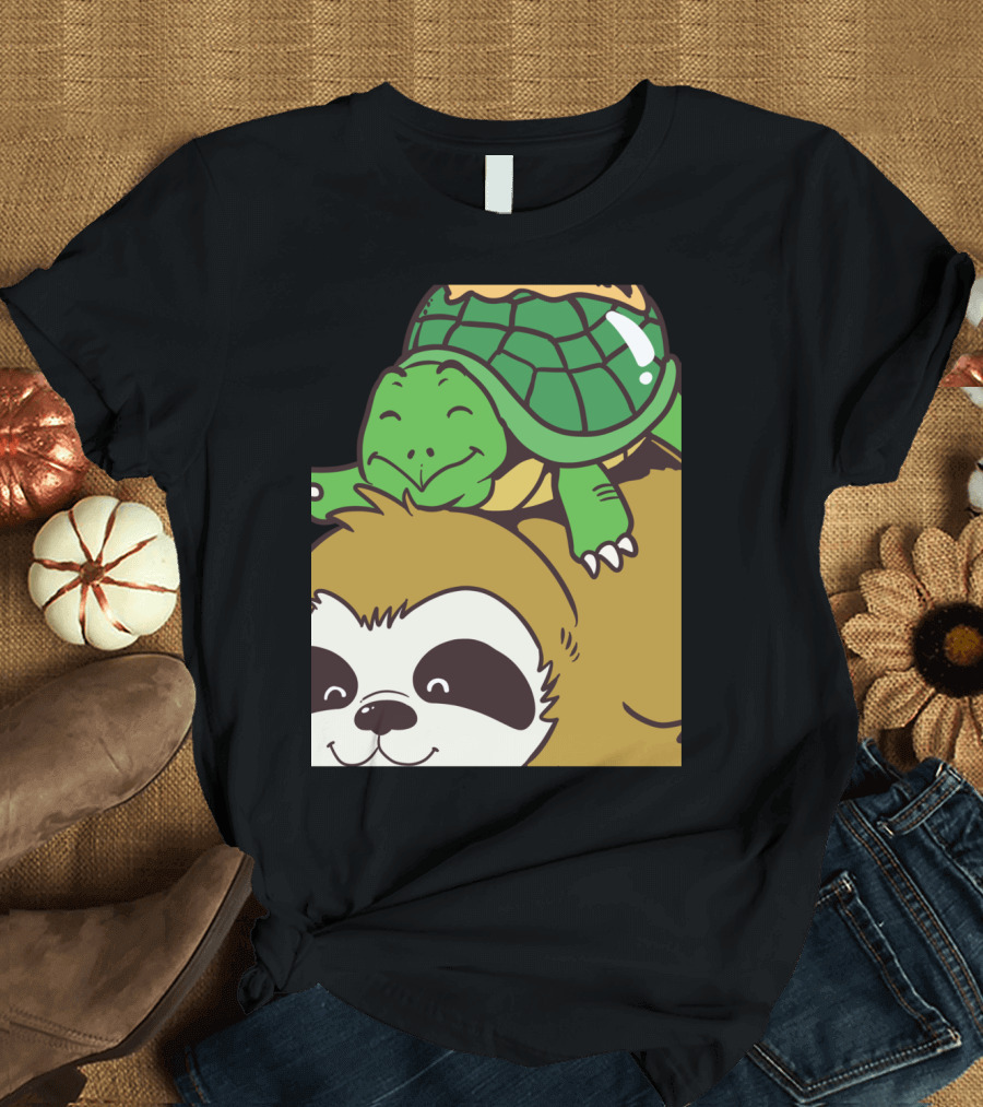 Funny Running Wild Sloth Turtle Ride T-Shirt