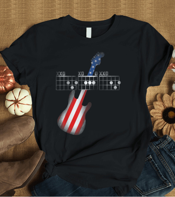 T-Shirt: DAD Chords Guitar Dad Husband USA Flag Guitar Chord Diagram T-Shirt DAD Chords Guitar Dad Husband USA Flag Guitar Chord Diagram T-Shirt
