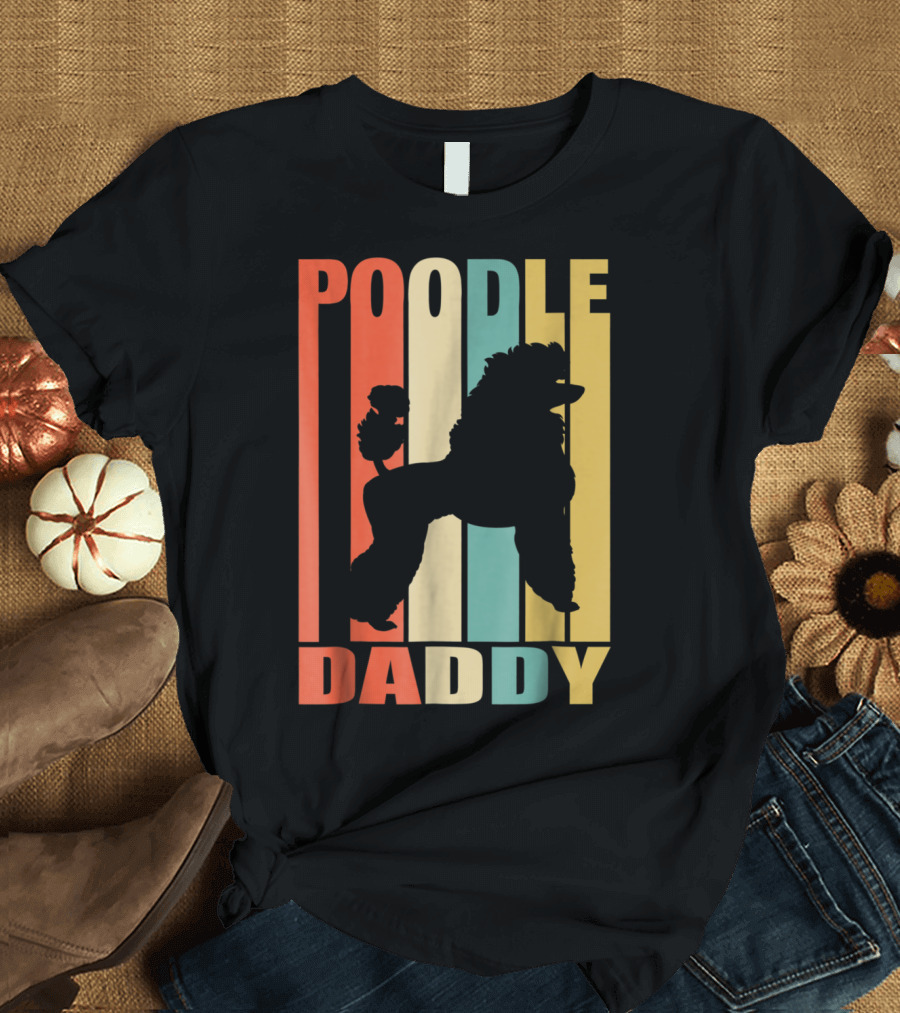POODLE DADDY Retro Stripes T-Shirt