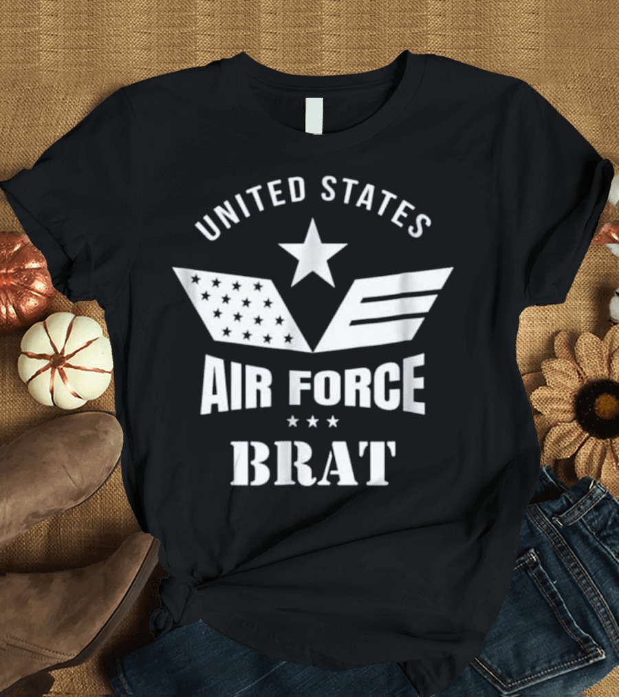 United States Air Force Brat Stars and Stripes Emblem T-Shirt