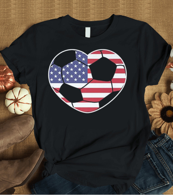 T-Shirt: United States Flag Heart Soccer Jersey T-Shirt United States Flag Heart Soccer Jersey T-Shirt