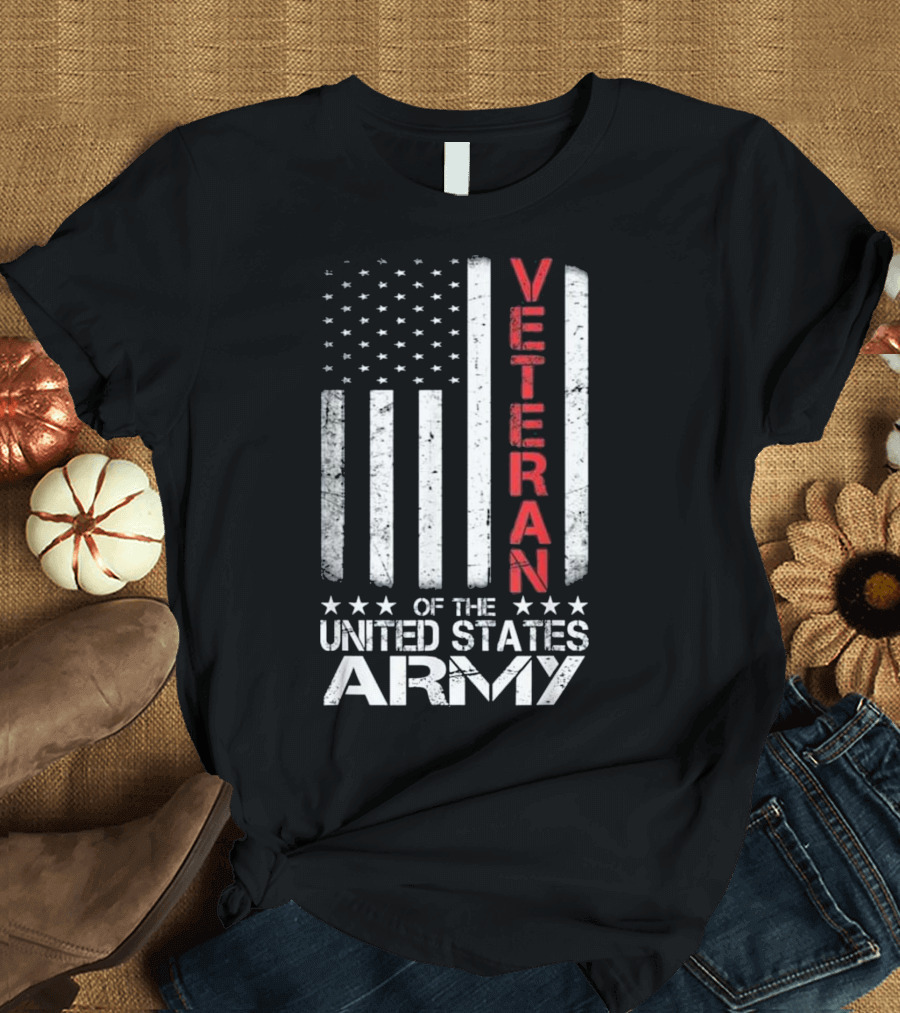 Veteran of the United States Army American Flag T-Shirt