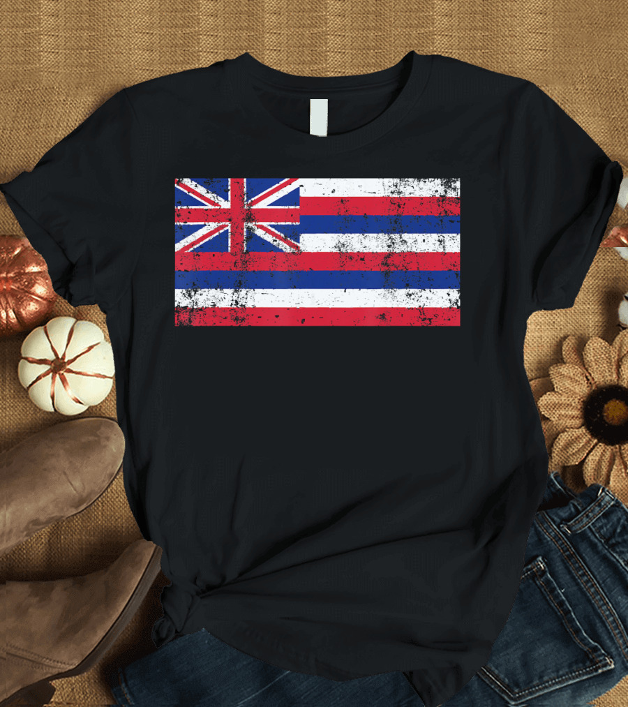 State of Hawaii Flag Distressed Hawaiian Pride T-Shirt