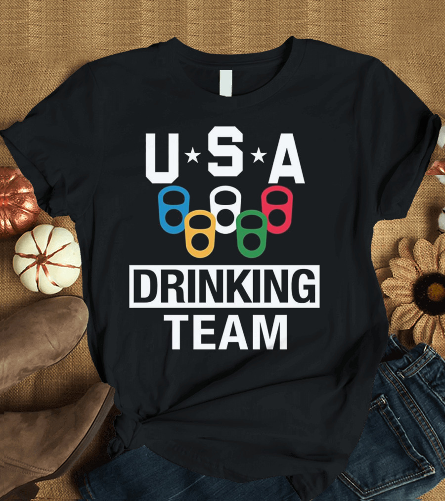 USA Drinking Team Beer Can Olympics Party T-Shirt