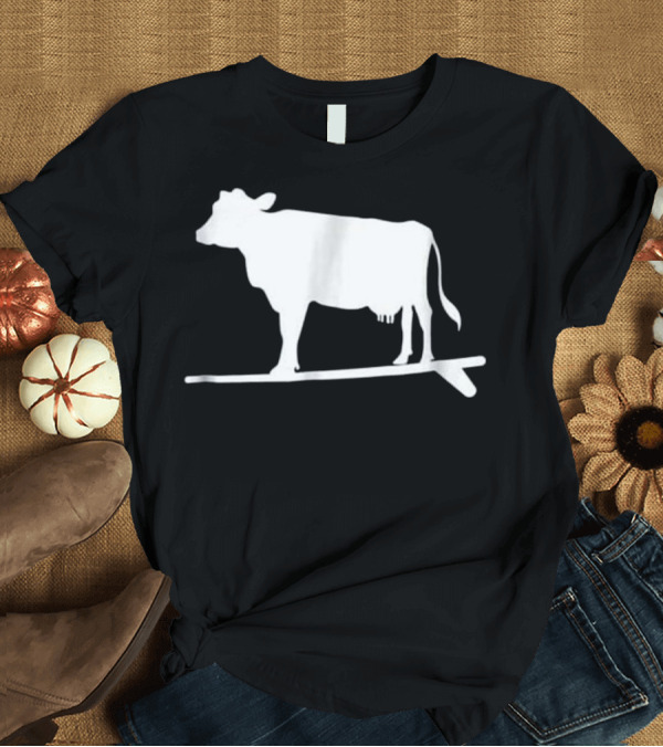 T-Shirt: Surf And Turf Surfing Cow T-Shirt Surf And Turf Surfing Cow T-Shirt