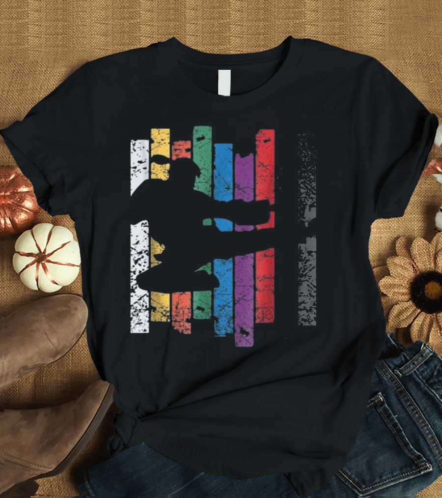 Taekwondo Kick Martial Arts Rainbow Stripes T-Shirt