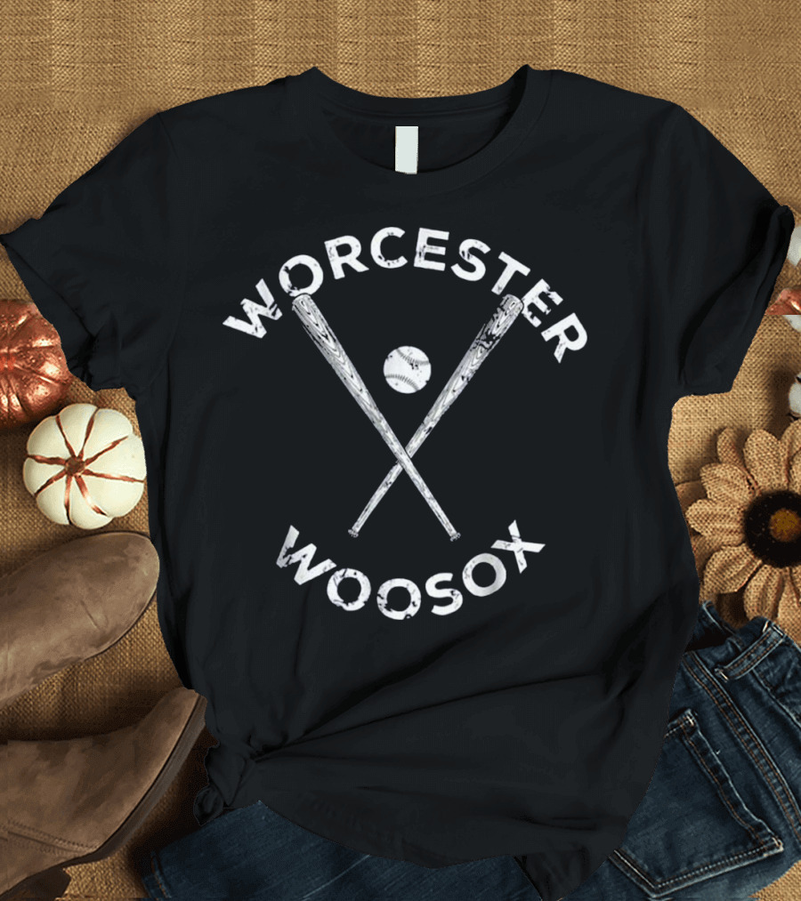 Worcester Woosox Baseball Triple-A Team with Crossed Bats and Ball T-Shirt