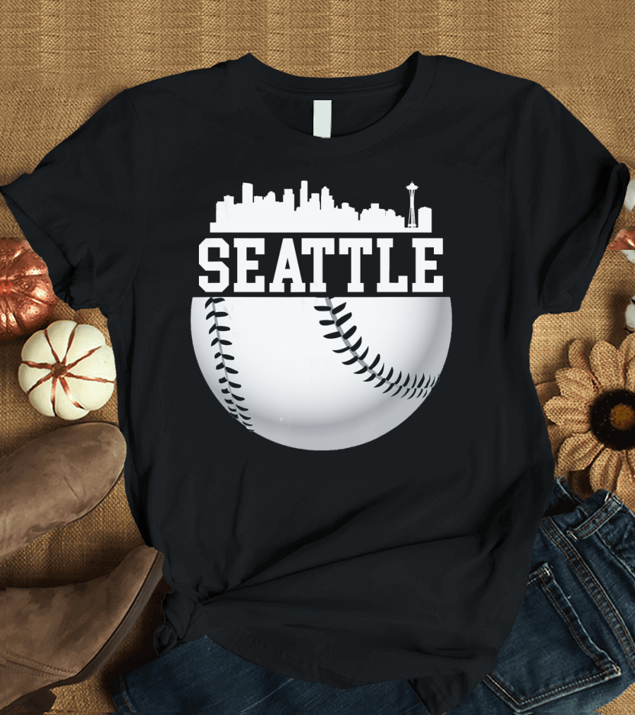 Vintage Seattle Baseball Skyline Iconic T-Shirt