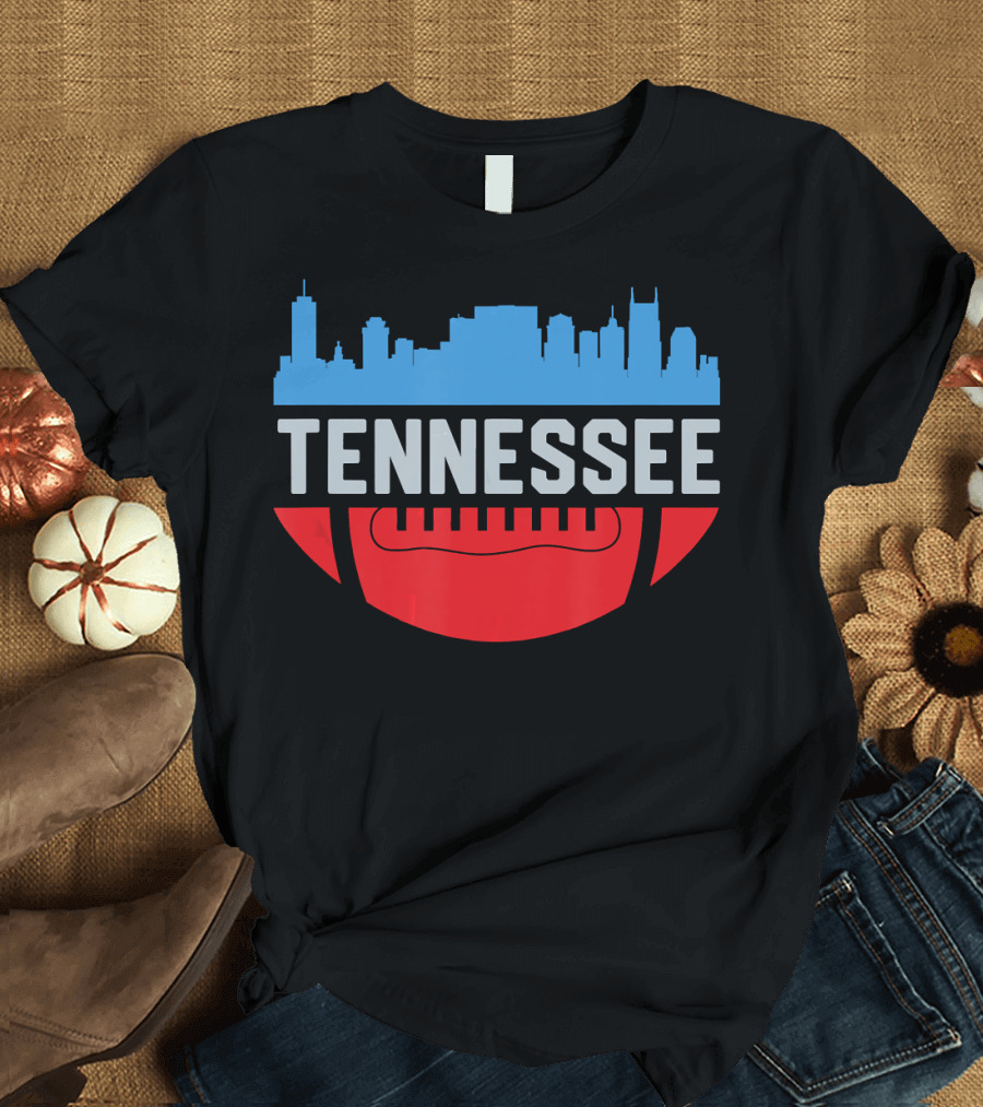 Tennessee Skyline Football Vintage Downtown T-Shirt