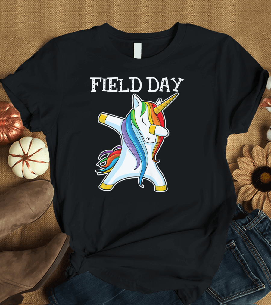 Field Day Unicorn Dabbing Teacher Team's Cool Event T-Shirt