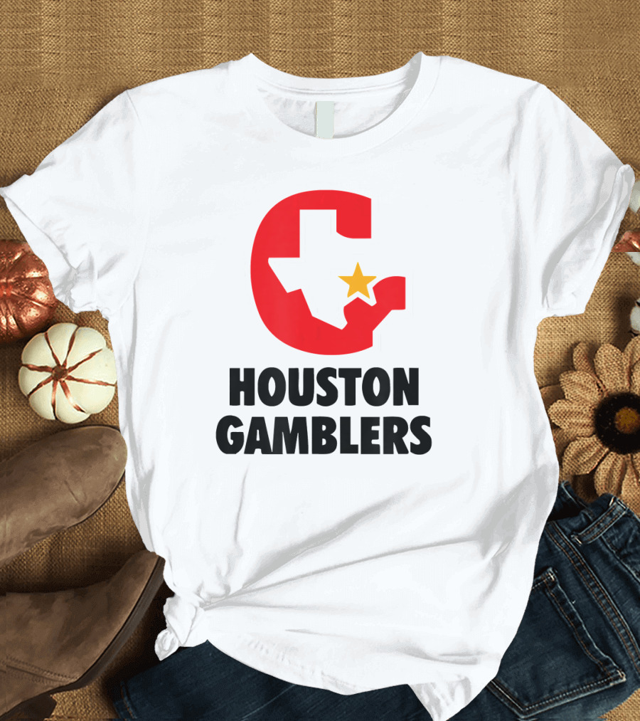 Houston Gamblers Classic Vintage Football Logo Texas Star T-Shirt