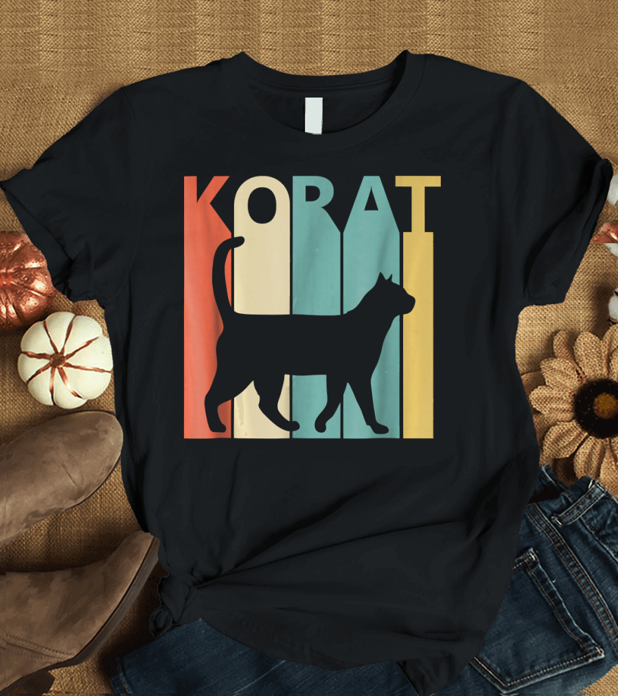 Korat Cat Silhouette Vintage T-Shirt