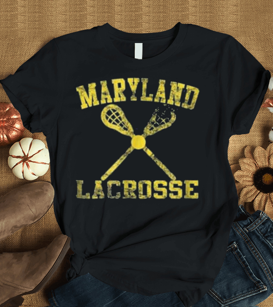 Maryland Lacrosse Vintage Style Crossed Sticks T-Shirt