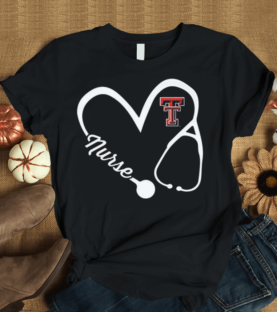 Texas Tech Red Raiders Heart Nurse Stethoscope T-Shirt