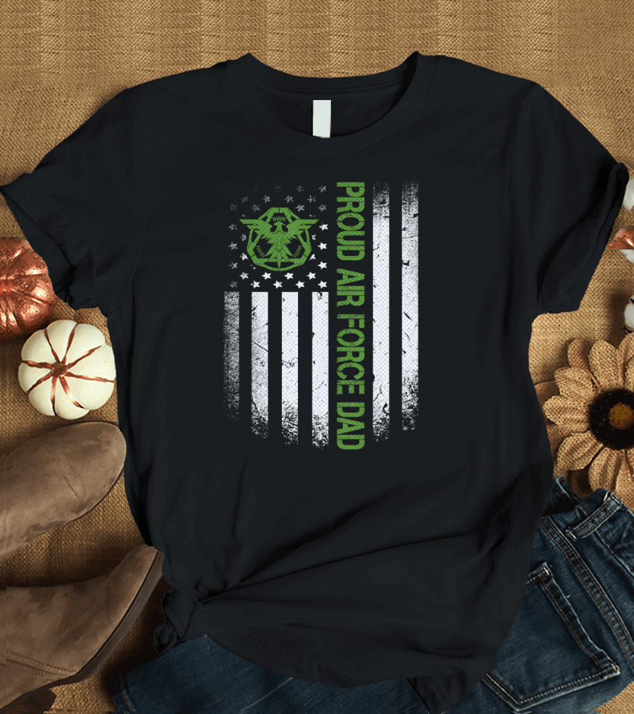 Proud Air Force Dad Vintage Retro Flag T-Shirt