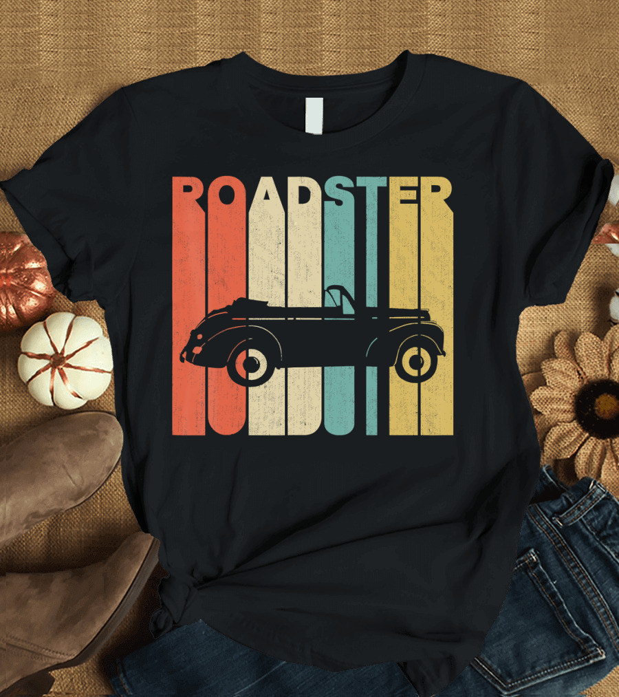 Vintage Retro Roadster Silhouette Classic Car Lines T-Shirt