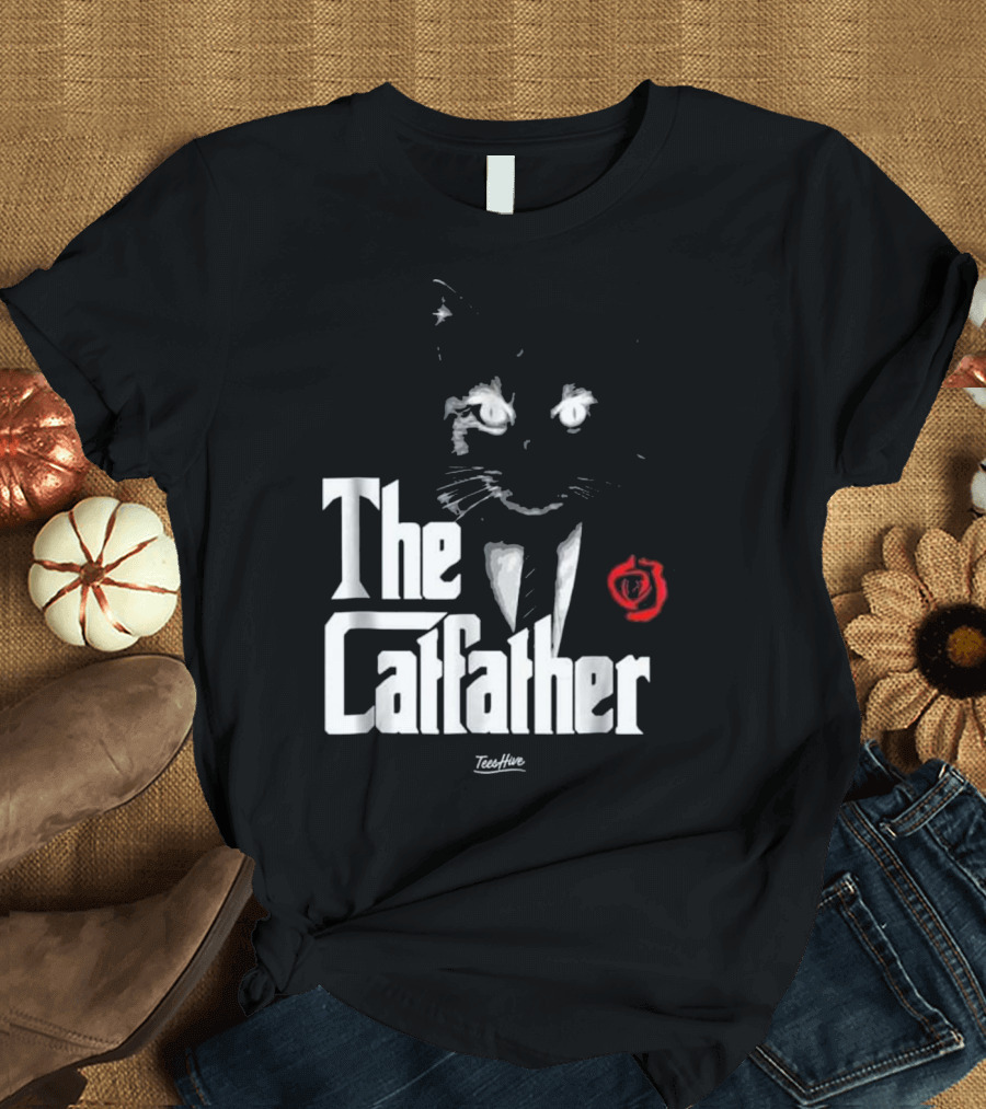 The Catfather Funny Love Cat Sunglasses Mafia Vibe T-Shirt