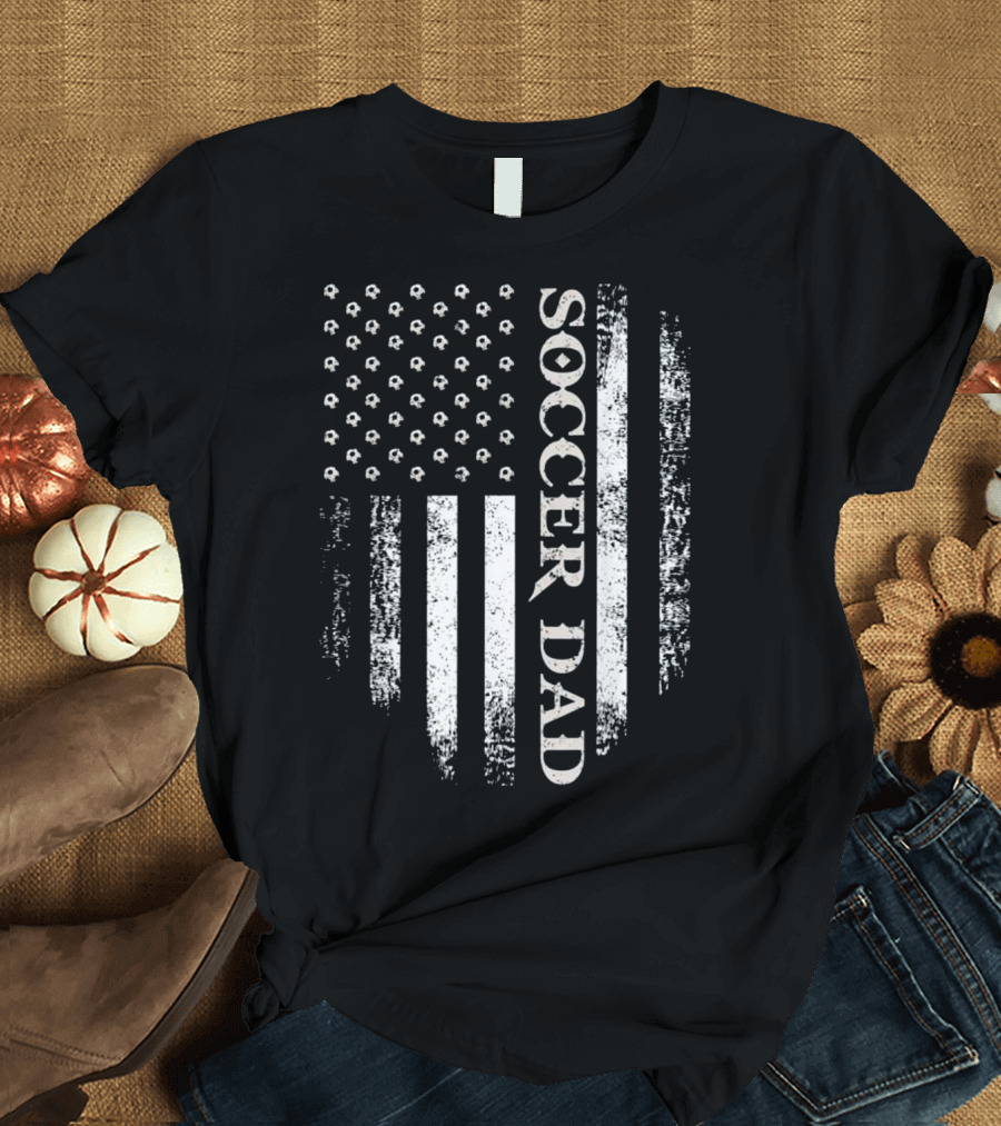 Vintage USA Flag Soccer Dad T-Shirt