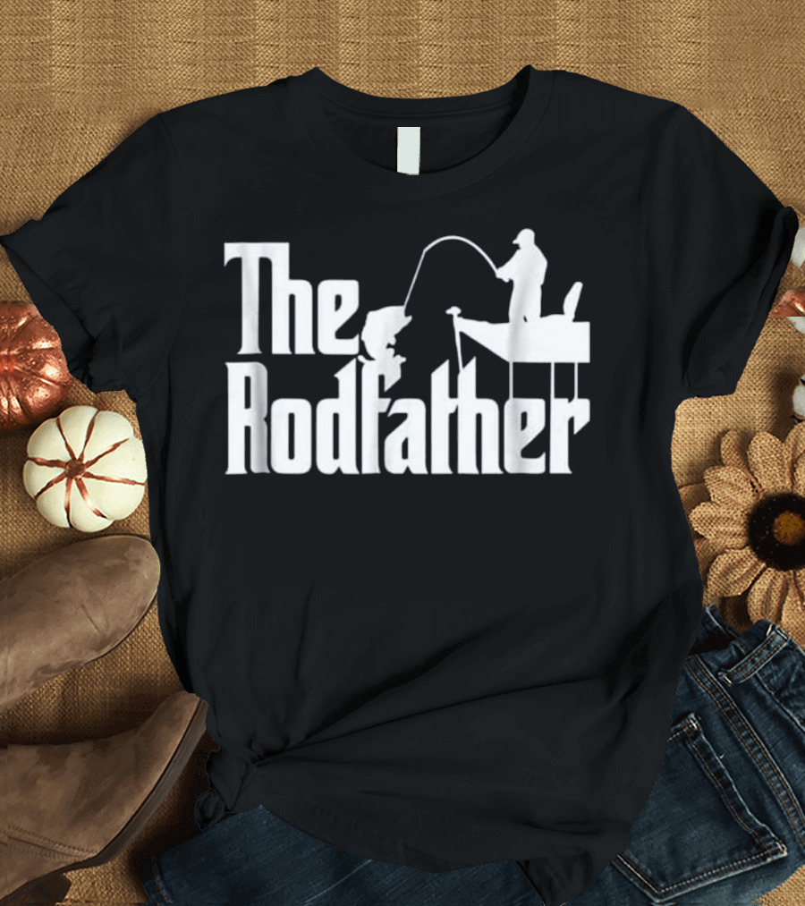 The Rodfather Funny Fishing Hook Boat T-Shirt