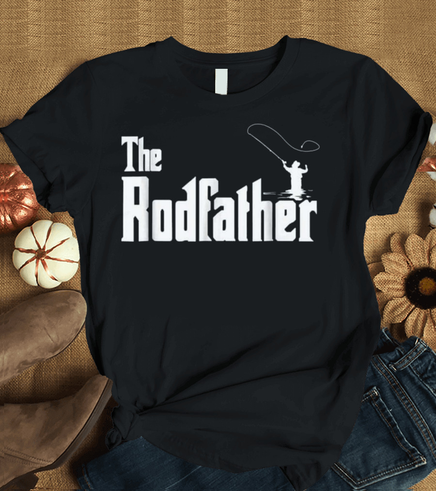 The Rodfather Fishing Camping Funny Pun T-Shirt