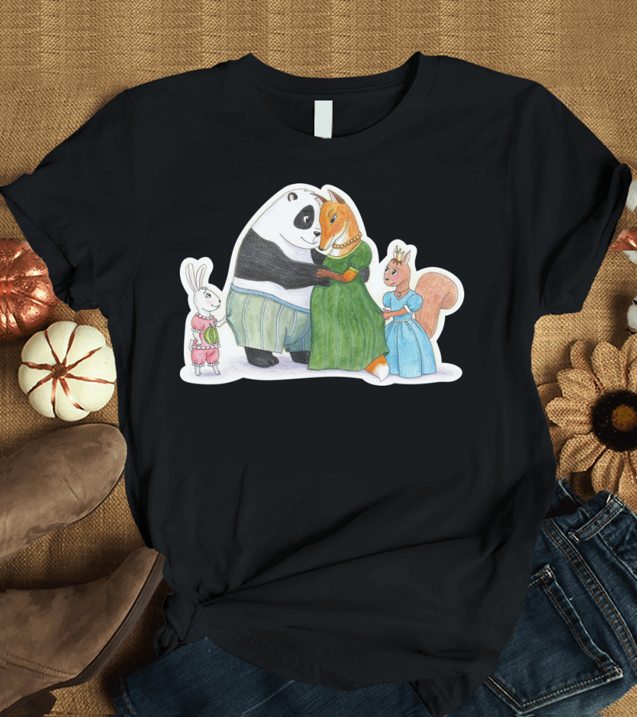 Animal Family Panda Fox Rabbit Squirrel Dance T-Shirt
