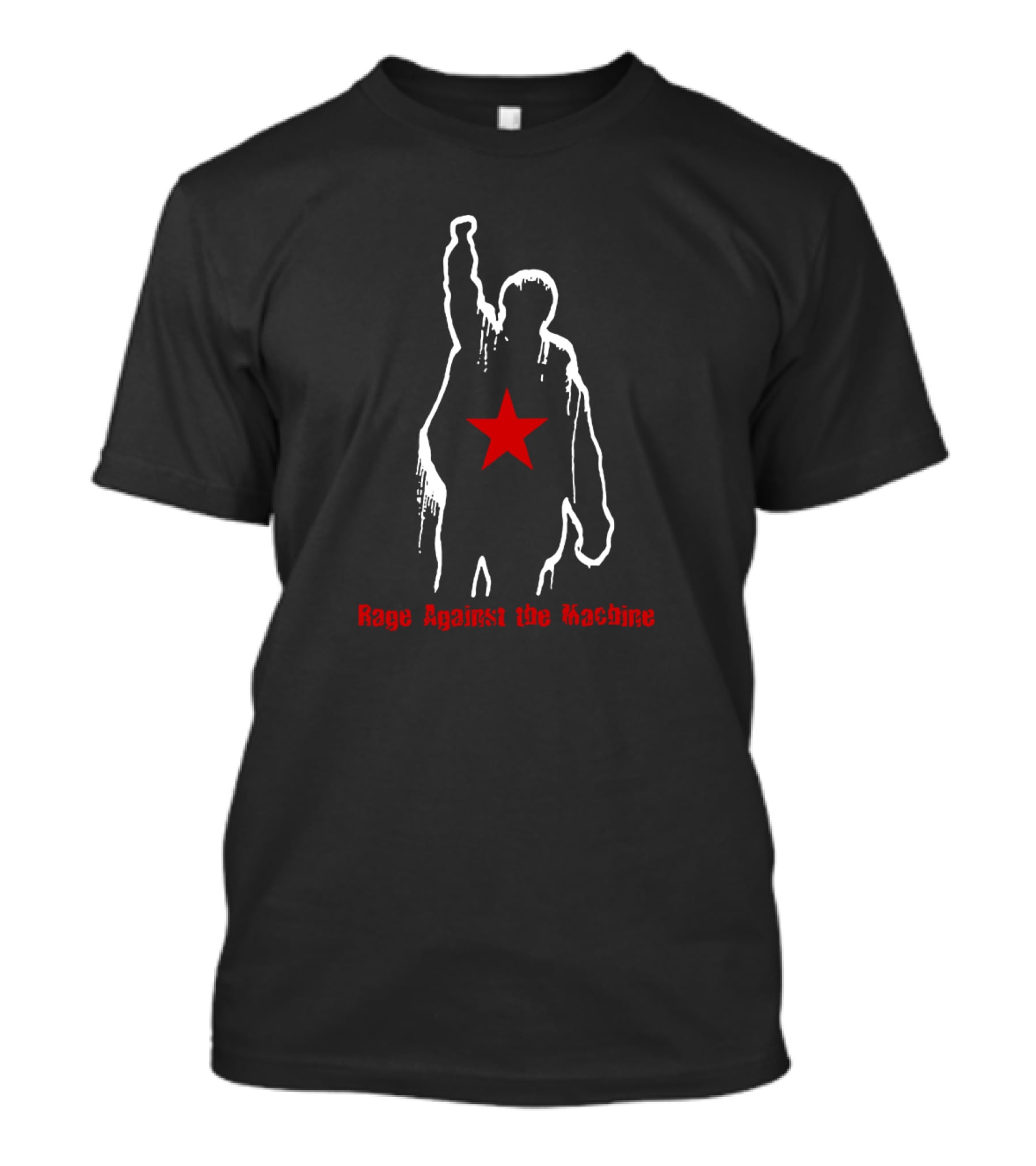 Rage Against The Machine Red Star Silhouette Fist Raised T-Shirt