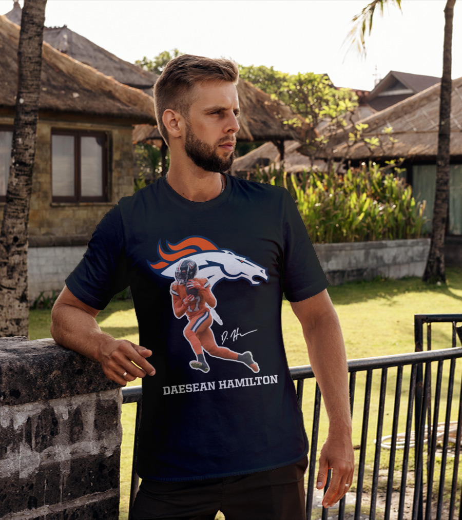 Daesean Hamilton Denver Football Broncos 17 Signature T-Shirt